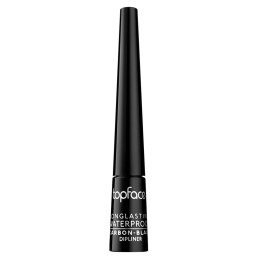 Longlasting Waterproof Eyeliner wodoodporny eyeliner w pędzelku Carbon Black 2.5ml Topface