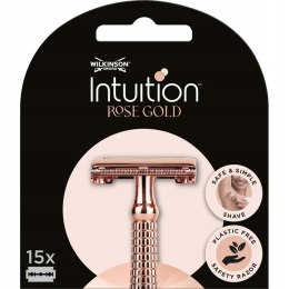 Intuition Rose Gold żyletki do klasycznej maszynki do golenia dla kobiet 15szt Wilkinson