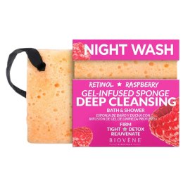 Night Wash głęboko oczyszczająca gąbka z retinolem i żelem malinowym 75g Biovene