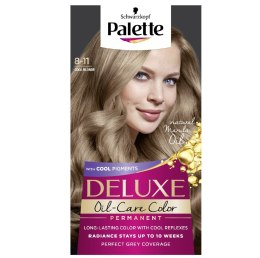 Deluxe Oil-Care Color farba do włosów trwale koloryzująca z mikroolejkami 8-11 Chłodny Blond Palette