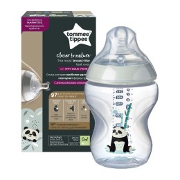 Closer To Nature butelka do karmienia ze smoczkiem silikonowym 0m+ Panda 260ml Tommee Tippee