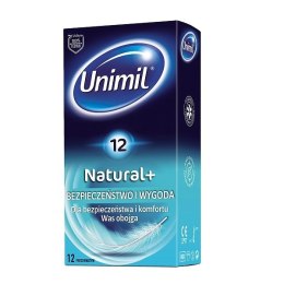 Natural+ lateksowe prezerwatywy 12szt Unimil