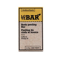 Love Bar Body Peeling Bar peeling do ciała w kostce Kawa & Pomarańczowy Olejek 2x30g