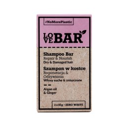 Love Bar Shampoo Bar szampon w kostce do włosów suchych i zniszczonych Olej Arganowy & Imbir 2x30g