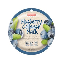 Purederm Blueberry Collagen Mask maseczka kolagenowa w płacie Borówka 18g
