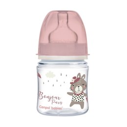Canpol Babies EasyStart butelka szeroka antykolkowa Bonjour Paris Różowa 120ml