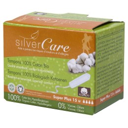 Silver Care tampony bez aplikatora z bawełny organicznej Super Plus 15szt Masmi