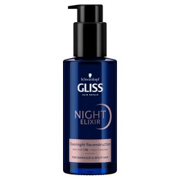 Night Elixir regenerująca kuracja na noc bez spłukiwania rozdwojonych końcówek 100ml Gliss