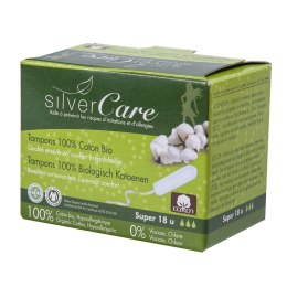 Silver Care tampony bez aplikatora z bawełny organicznej Super 18szt Masmi